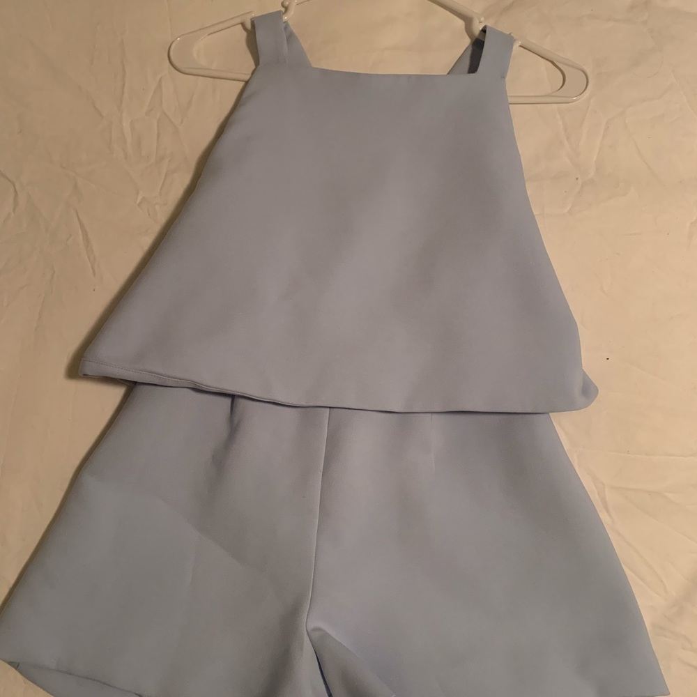 L’ATISTE Light Blue Romper with Back Tie Detail - size S